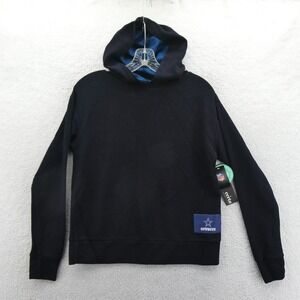 Certo Hoodie Women Small Dallas Cowboys Black Waffle Knit NFL Pullover New